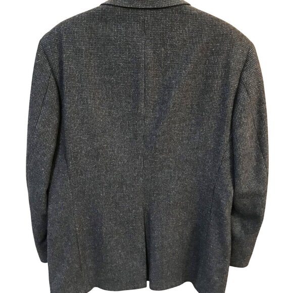Evan-Picone Wool Tweed Blazer: Vintage 80s Sport Coat, Black Gray, Men’s Size 42 - Picture 2 of 9